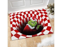 Felpudo Navideño 3d Con Diseño Ilusionista, 50x80 Cm, Para Interior Y Exterior, Antideslizante.
