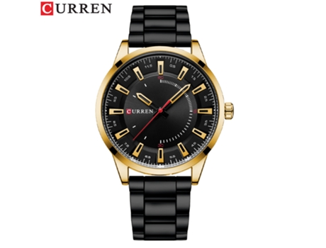 Relojes para Hombre, Relojes de Pulsera de Cuarzo Resistentes al Agua Reloj con Correa de Acero Inoxidable para Hombre-Concha Dorada Negra LUUCOZK