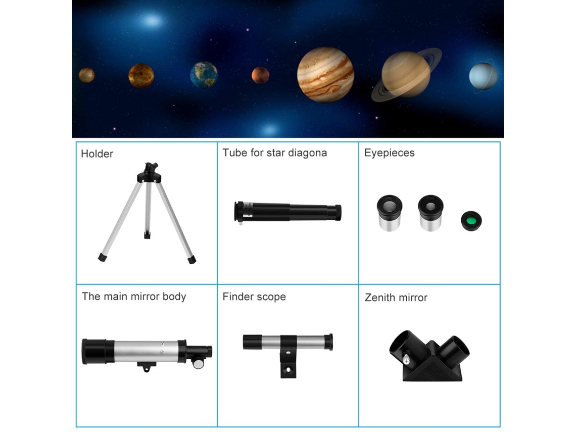 Telescopio Astronómico Con Trípode Y Buscador Para Niños Principiantes, Monocular Con Zoom F36050