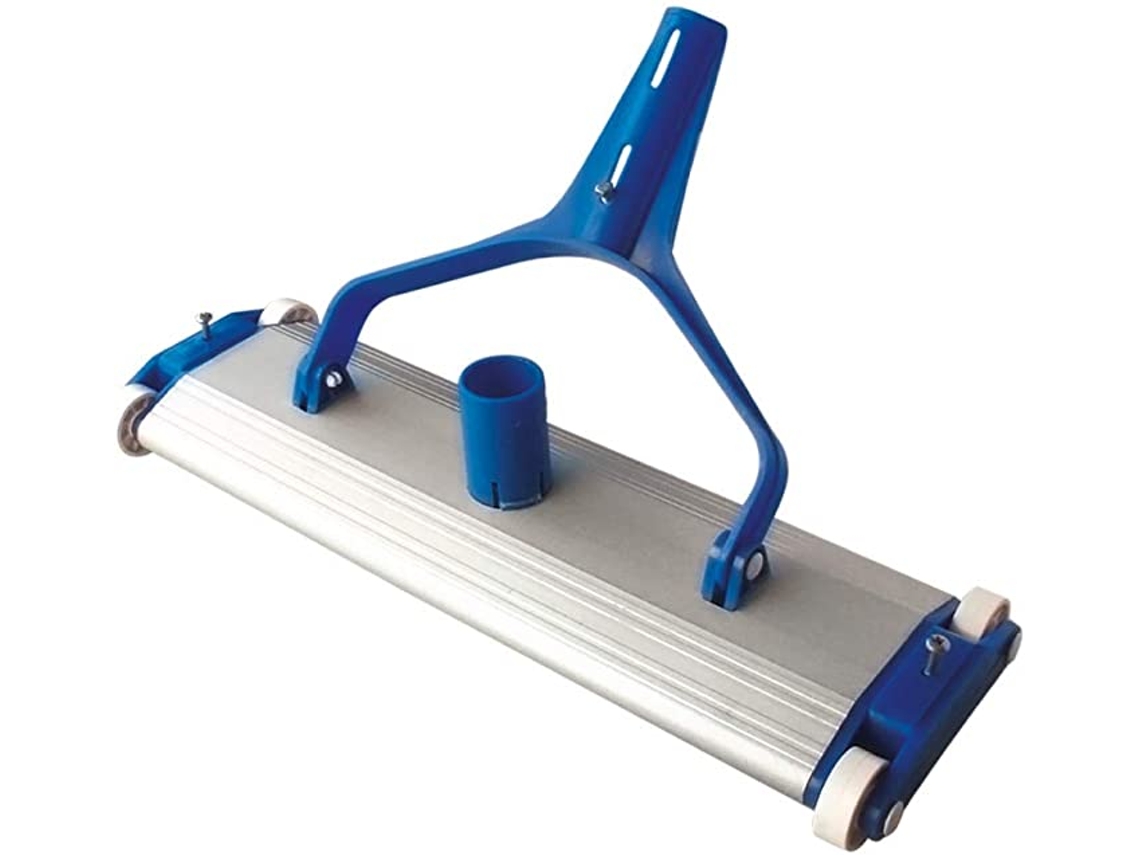 SIQUA Aspirador de Piscina de Aluminio para Piscinas de Cuatro Ruedas y Cepillo de Arrastre Conexión a Manguera de Aspiración Ø38 mm Longitud 45 cm