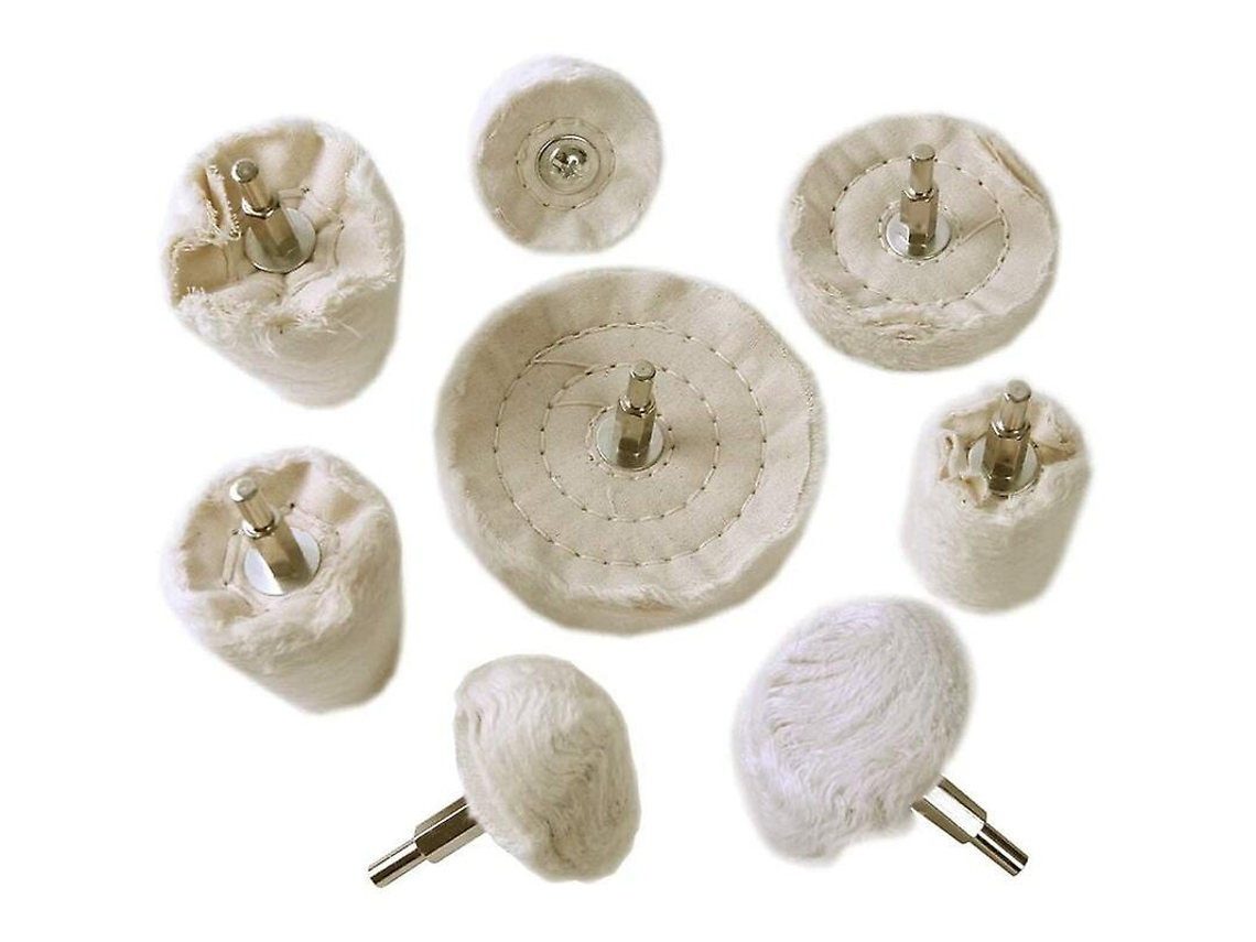 Kit De Pulido Para Taladro, 8 Discos De Algodón Suave Para Acero Inoxidable, Cromo, Aluminio Y Metales, Versátil
