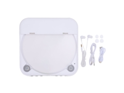 Player De Cd Portátil Com Fones De Ouvido Fio Bluetooth 5.3 Recarregável 2000mah Para Cd R Cd Rw Mp3 Wma Branco