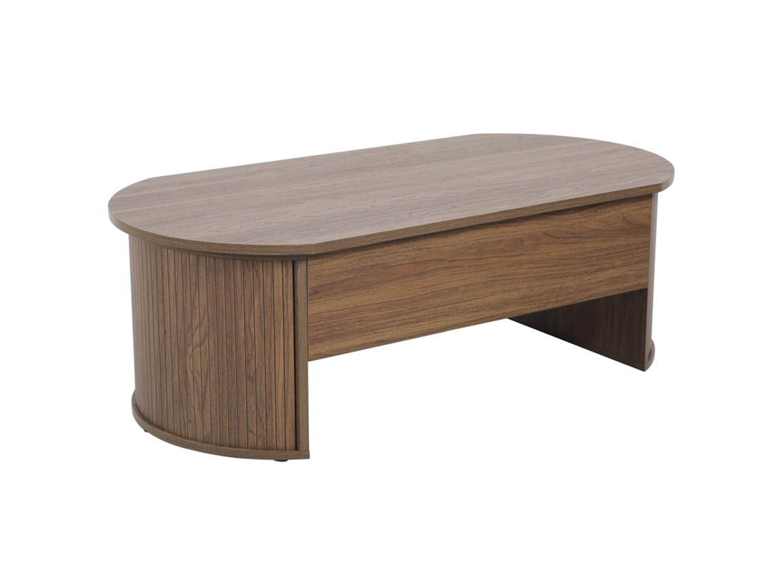 Tablero de mesa ovalado relevante en efecto madera