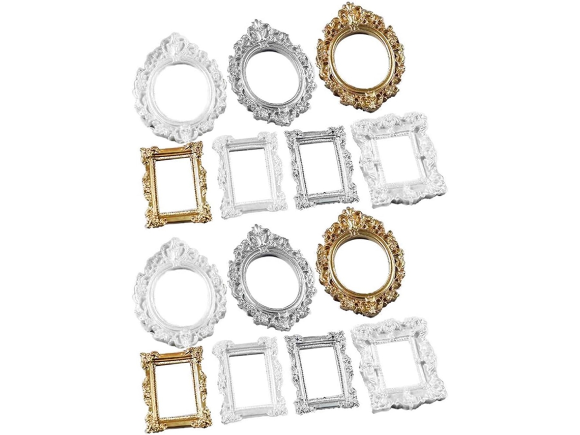 Marcos Redondos Decorativos Resina Estilo Barroco 14 Piezas Accesorios Manualidades Ideales Decorar Fundas