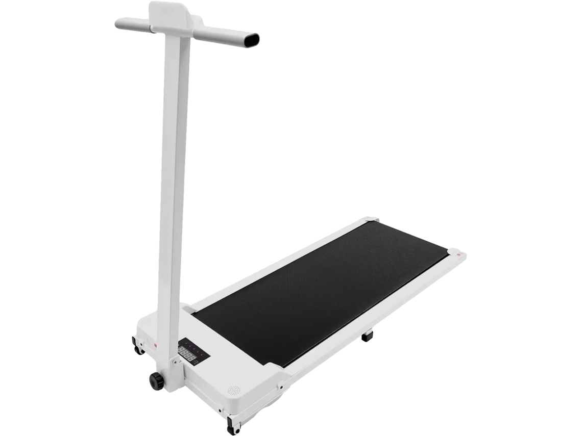 Cinta de correr eléctrica, diseño versátil 2 en 1, capacidad de carga máxima de 180 kg, blanca.