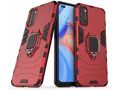 Carcasa Oppo Reno 4 5G HFS-HOUSE Kickstand Rojo