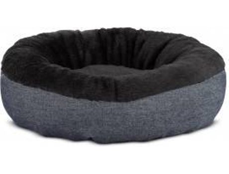 Cama Redonda para Perros y Gatos GAUTY Denim y pelo (Negro y Denim Azul - 57 cm)