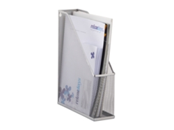 Relaxdays Revistero Malla Metálica A4/c4, Archivador Vertical, Ojales Para Pared, Organizador Documentos, Plateado