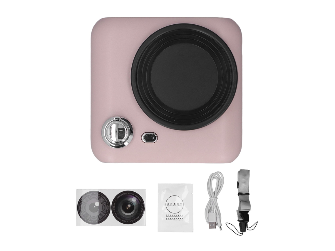 Abanico De Cuello Con Función De Niebla Cámara Usb Carga Batería 1200mah Colgante Ajustable Rosa Para Hogar Y Viaje