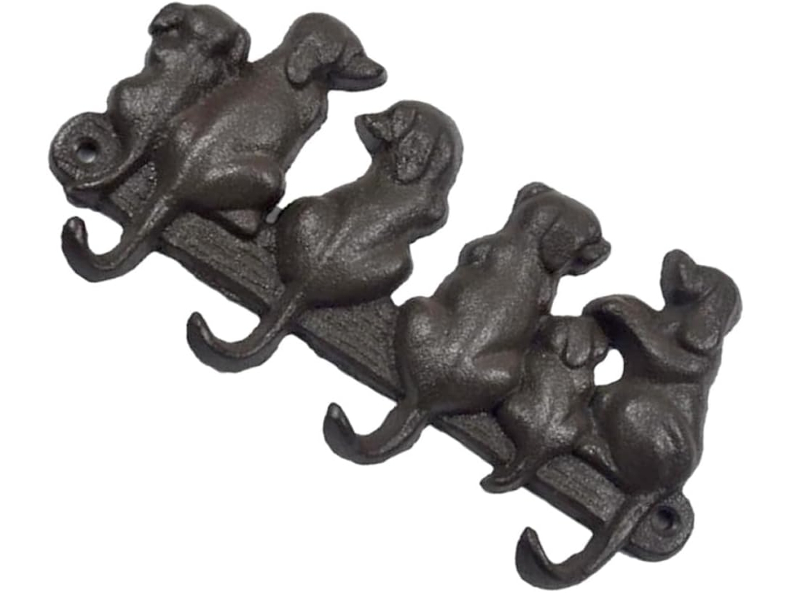Perchero De Pared De Hierro Fundido Con Forma De Perro, Negro, Estilo Retro Animal, Para Abrigos Y Llaves, Decoración.
