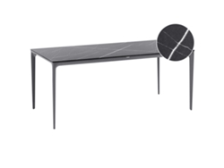 Mesa de comedor de jardín Beliani Sovareto en laminado de alta presión negro 90x180x75 (hpl)