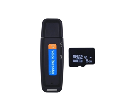 Mini grabadora de voz Usb Dictaphone Pen U-Disk Unidad flash profesional Tarjeta Micro Sd Tf SLOWMOOSEhasta 32G [USB-8Gb Recorder]