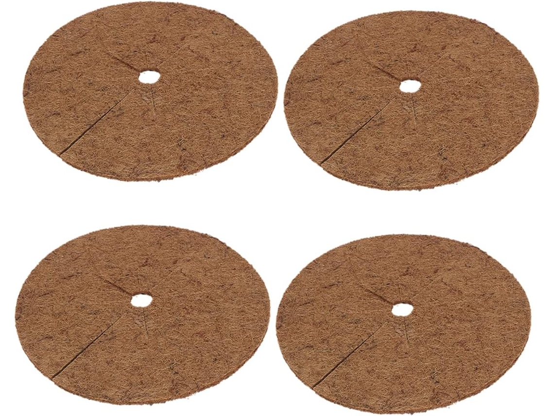 Juego De 4 Anillos Protectores De Fibra Vegetal Para Macetas.
