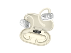 Auriculares Bluetooth Con Gancho Para La Oreja, Ideales Para El Gimnasio, Deportes Y Correr (blanco Roto) Czhhmart