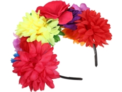 Tiara floral para o Dia dos Mortos, coroa de rosas para o Halloween, acessórios de cabelo femininos.