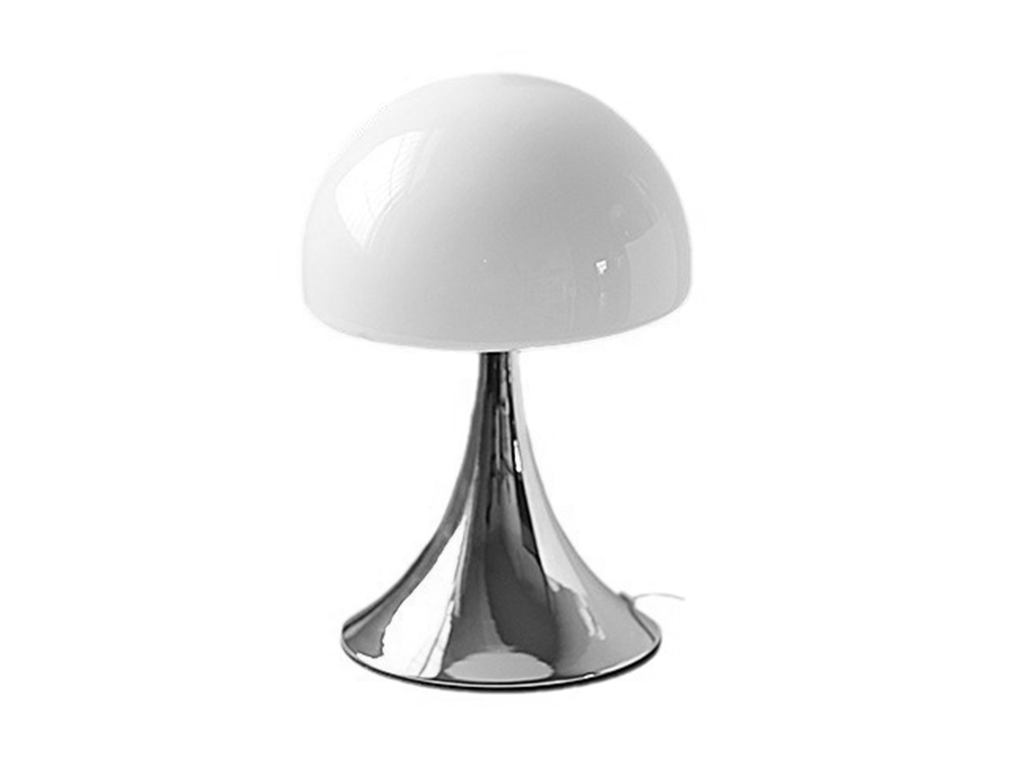 Lámpara De Mesa De Cristal Y Hierro Con Forma De Seta, Luz Cálida, Usb, Para Dormitorio Y Sala De Estar, Blanca.