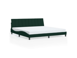 Maison Exclusive - Estructura De Cama Sin Colchón Hanko Terciopelo Verde Oscuro 200x200 Cm