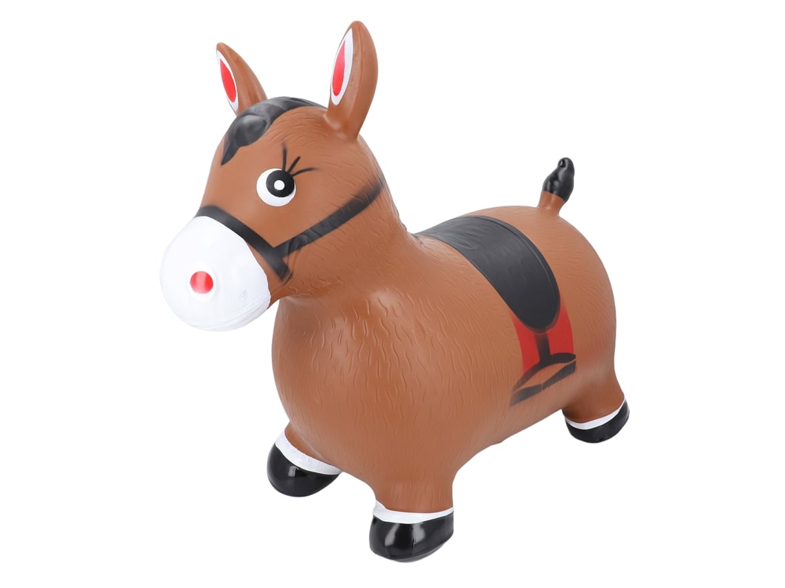 Cavalo inflável Bj-Brown para crianças: brinquedo para pular e montar, ideal para bebês e crianças.