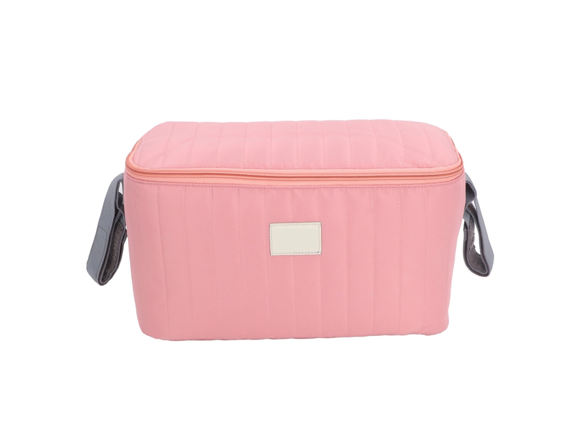Bolsa Multifuncional Impermeable Para Cochecito Con Amplio Espacio, Color Rosa.
