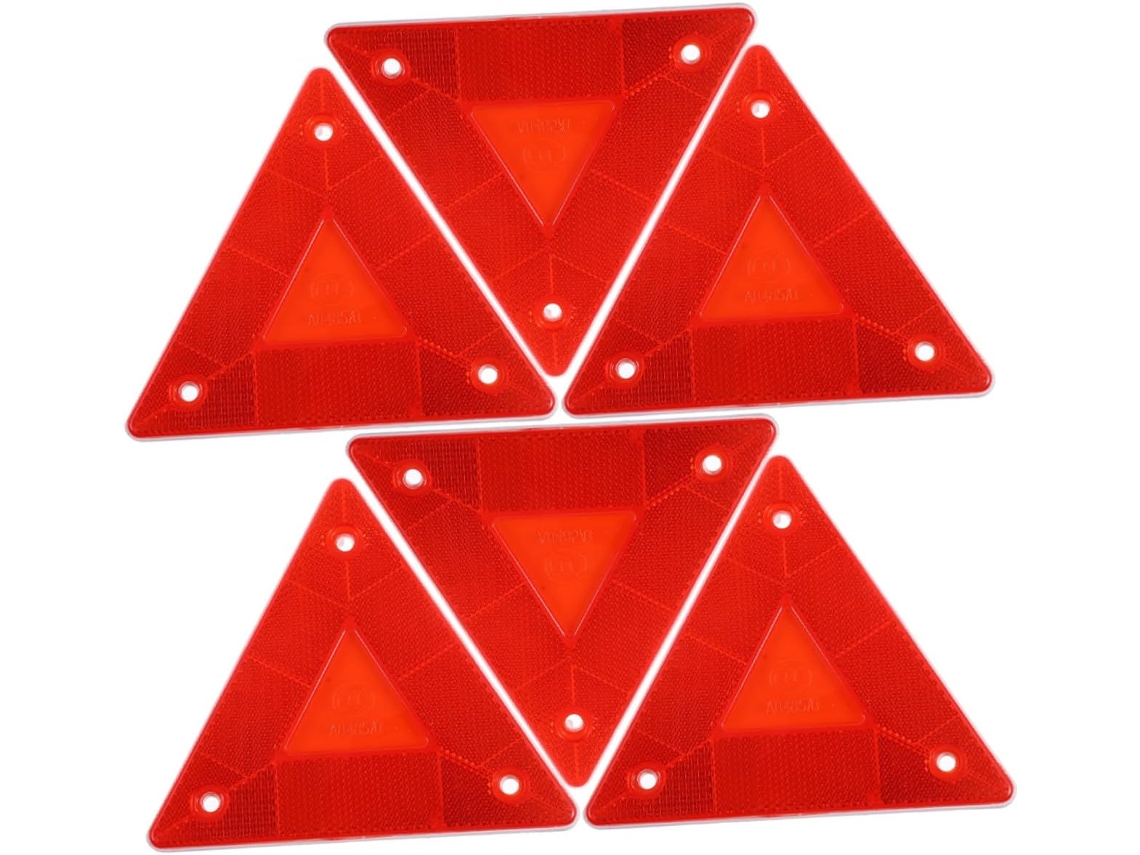 Reflectores Triangulares De Seguridad Para Automóviles (6 Unidades): Duraderos Y Resistentes.