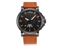 Reloj De Cuarzo Para Hombre Con Elegante Correa De Cuero, Resistente Al Agua Y Con Calendario.