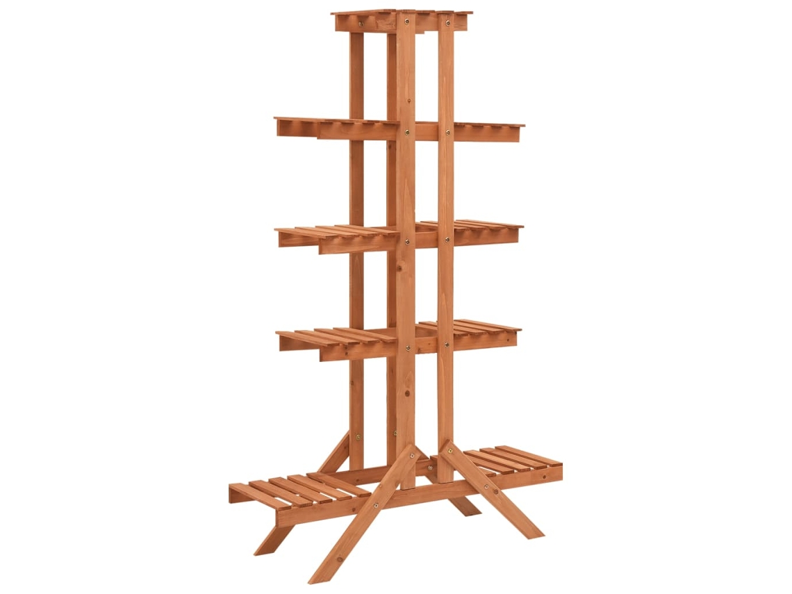 Soporte para planta VIDAXL Naranja Madera (83x25x132 cm)