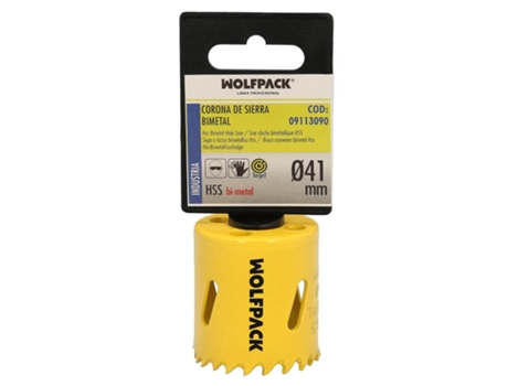 Corona Sierra Bimetal Ø 41 mm Templado Termico. Base Reforzada. Corona Madera. Broca Agujeros Madera. Acero. Hierro. Plasticos WOLFPACK LINEA PROFE...
