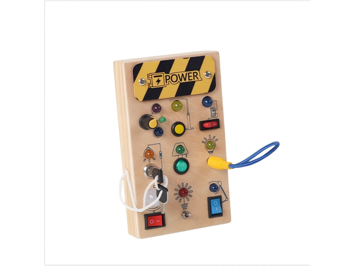 Tablero Sensorial De Madera Para Actividades Para Bebés Y Niños Pequeños Con Panel De Control De Interruptor De Luz.