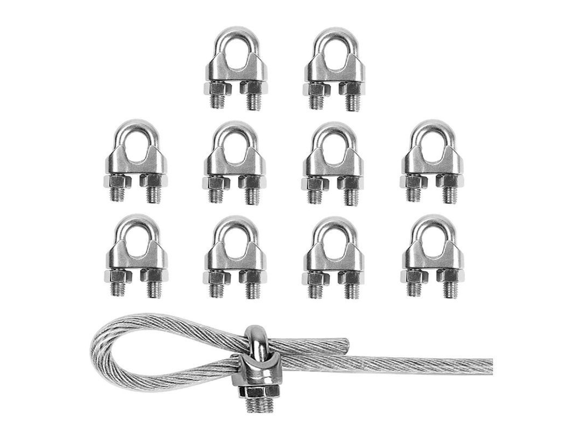 10 Pasadores De Fijación De Cable De Acero Galvanizado M6, Abrazadera En U, Soporte De Acero De Alta Resistencia Para Cables Y Cuerdas.