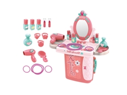 2026 Juego De Maquillaje Plástico 3 En 1 Maleta Roja Mesa De Maquillaje Juguete Para Niños Mayores De 3 Años