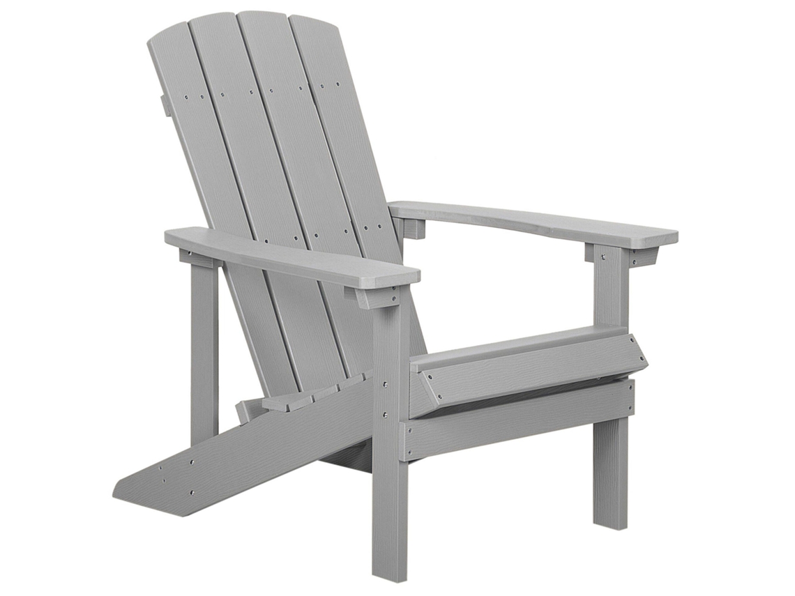 Silla de jardín BELIANI Adirondack de Madera plástica Gris 75x88x88