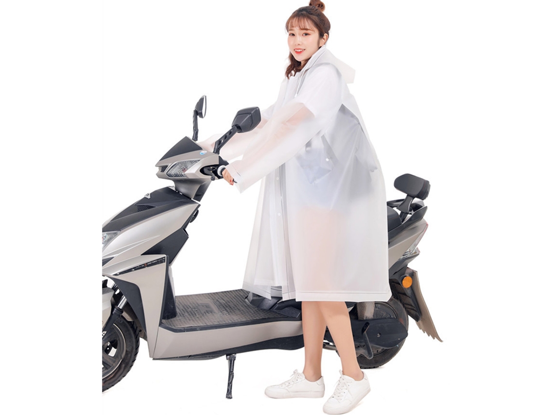 Poncho Impermeable Transpirable De Eva Para Adultos Con Capucha Para Ciclismo Y Camping, Blanco, Talla Xl