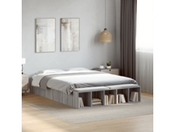 Estructura De Cama Madera De Ingeniería Gris Sonoma 135x190 Cm
