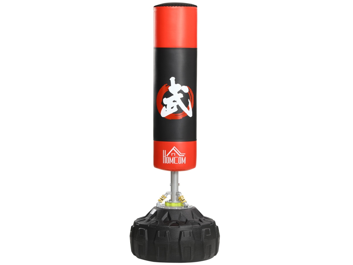 Saco Boxeo Independiente 180cm 10 Ventosas Kickboxing Mma Negro Rojo