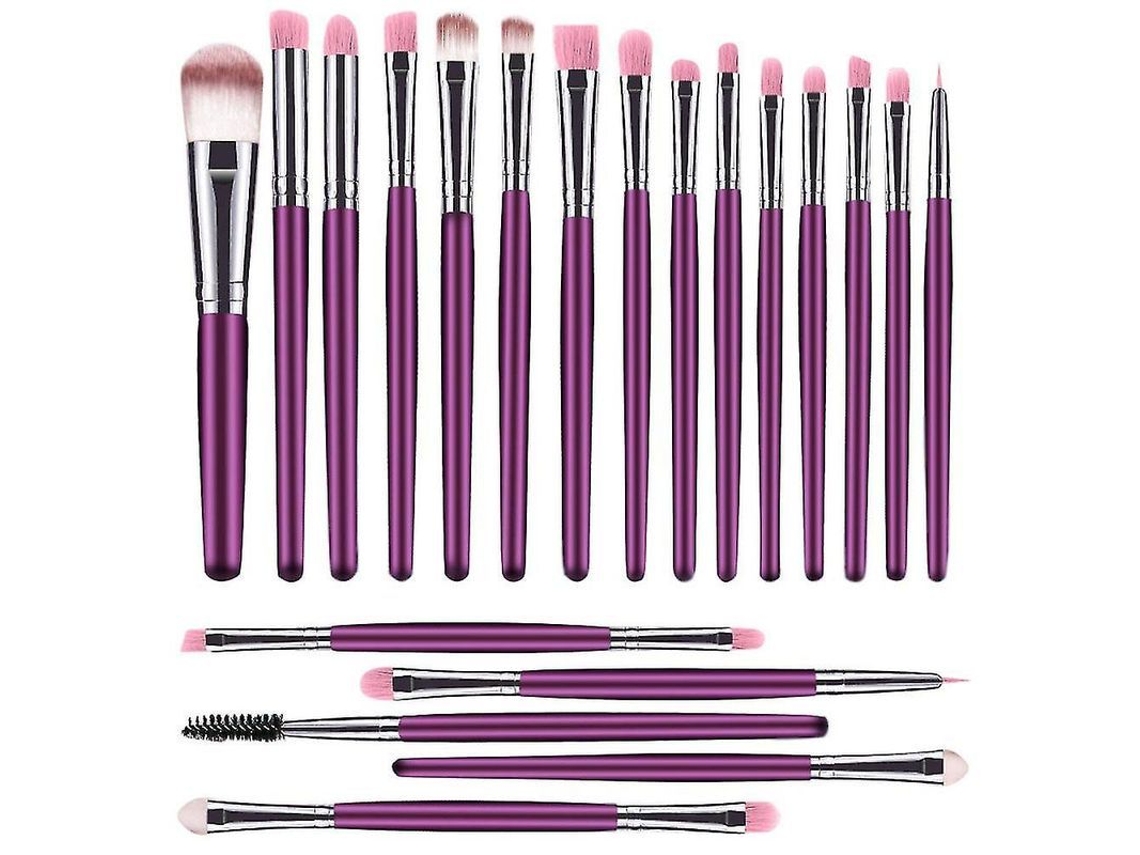 Juego De 20 Brochas De Maquillaje: Brochas Para Polvos, Brochas Para Base, Brochas Para Sombras De Ojos, Brochas Para Delineador De Ojos, Brochas Para Labios. Ideal Para Uso Profesional Y Diario.