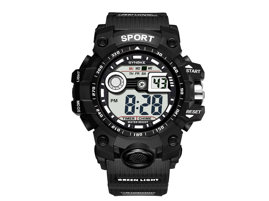 Reloj De Pulsera Digital Para Hombre, Para Deportes Al Aire Libre, Resistente Al Agua Wr30m, Color Negro 9006