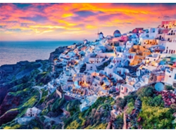 Rompecabezas De La Isla De Santorini (1000 Piezas) Para Adultos. Rompecabezas Del Resort Griego Oia (azul).