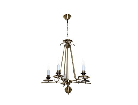 Lámpara De Suspensión Catania En Metal Latón Blanco 65X65X66 Cm EPIKASA
