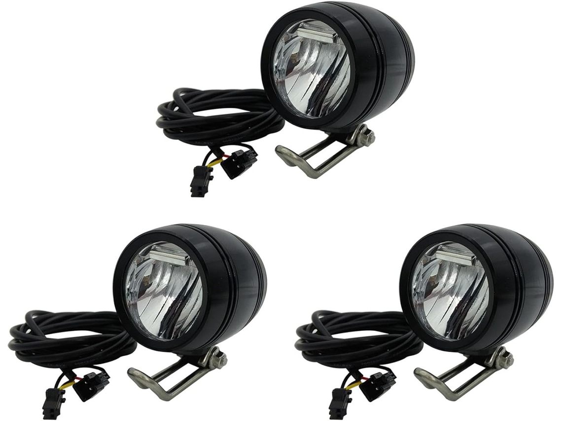 3 Faros Delanteros Para Bicicleta Eléctrica, Compatibles Universalmente Con Voltajes De 6v-80v, 24v, 36v, 48v Y 60v, 3w Y 100lux.