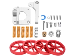 Kit De Actualización Del Extruder De Impresora 3d Con Tuerca De Nivelación De Mano, Resortes Y Amortiguadores Rojo