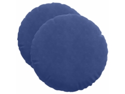 Cojines para asiento, 2 unidades, color azul policía, Ø 40 x 13 cm, terciopelo, HARLANV1