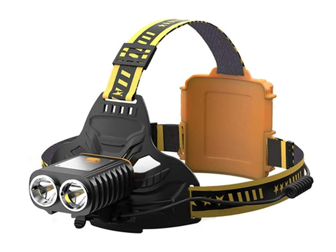 Linterna frontal LED de 10000 LM 4 * 2 * COB 2 * Linterna frontal roja Linterna impermeable Linterna recargable (Negro) YIZHOOD