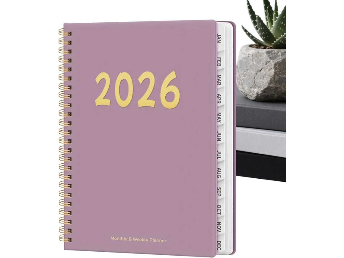 Agenda 2026 | Cuaderno De 12 Páginas Con Encuadernación En A, Planificador Semanal Y Mensual 2026 Para Escuela