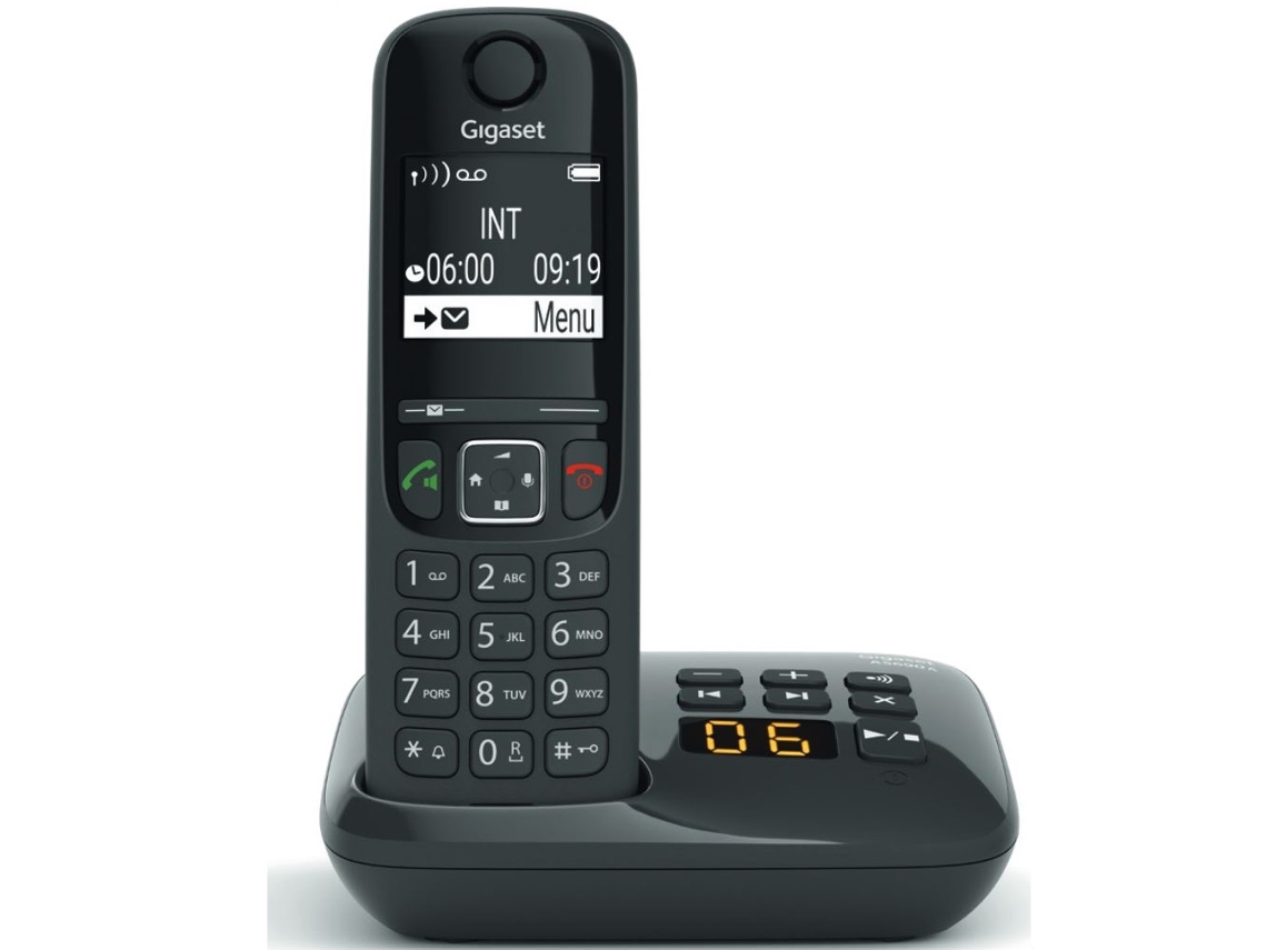 Teléfono inalámbrico Dect negro con contestador As690Anoir