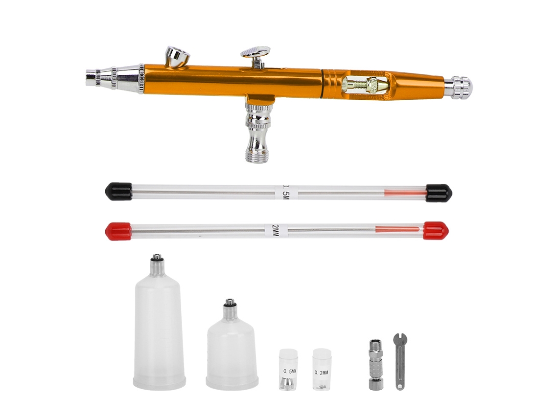 Aerógrafo De 0,3 Mm, 20/40 Cc, Ajuste Externo, Kit De Pintura Diy, Color Dorado.