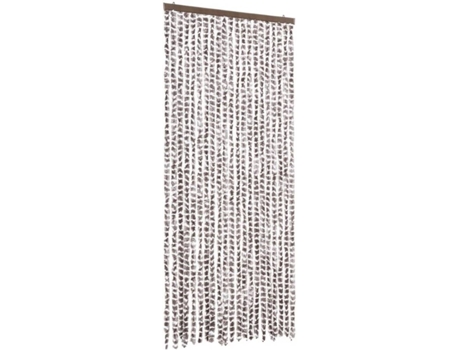 vidaXL Cortina mosquitera chenilla gris taupe y blanco 90x220 cm