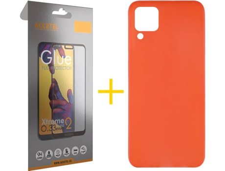 Kit Funda + Protector de Pantalla Huawei P40 Lite ACCETEL Cristal Templado 7165 Rojo