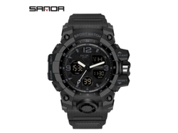 Reloj Deportivo Multifuncional, Moderno Y Elegante (totalmente Negro para Hombre) Con Acabado Luminoso.