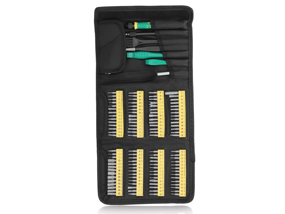 Kit de destornillador eléctrico para reparaciones precisas de PC y muebles.