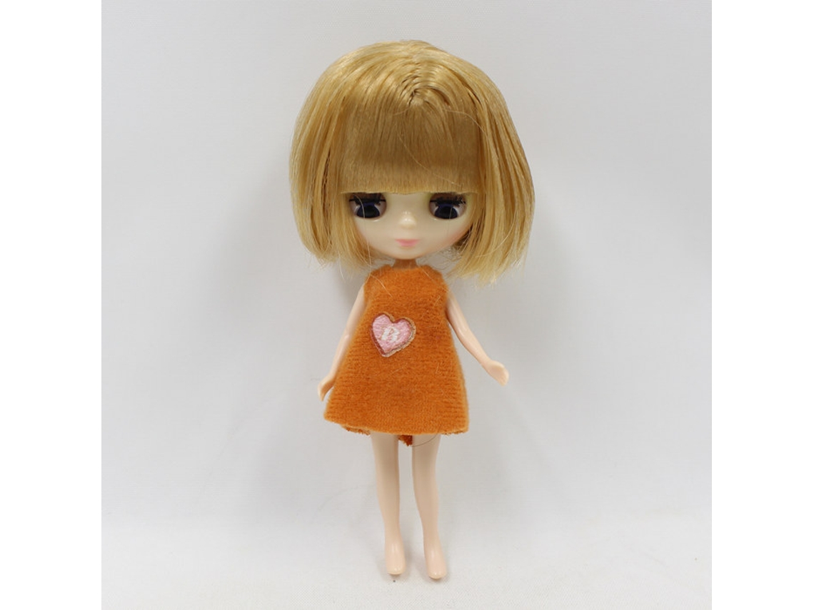 Mini muñeca, 10 cm de altura, mini juguete, peinado corto, corte Chanel MDUG